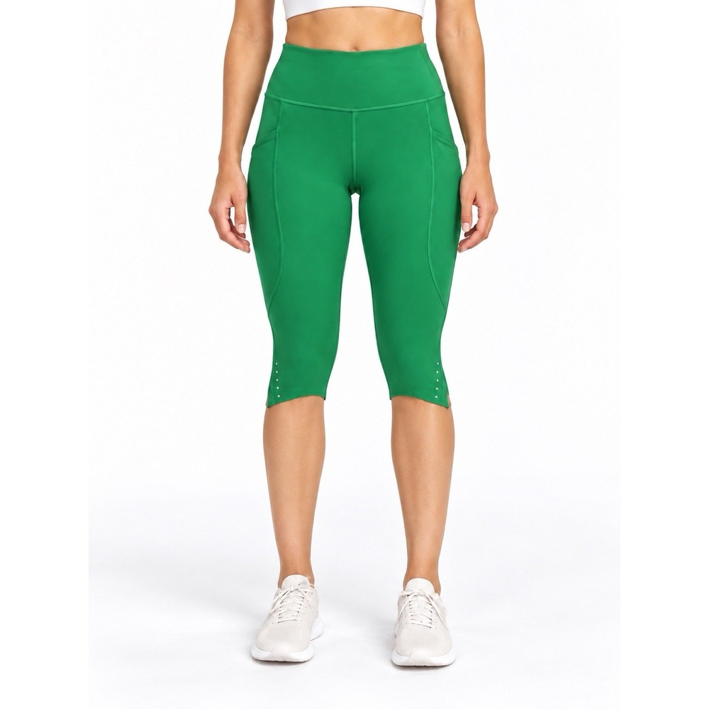 lululemon Fast and Free 5 Pocket Crop Leggings 6 Raceway Green 18" Nulux
